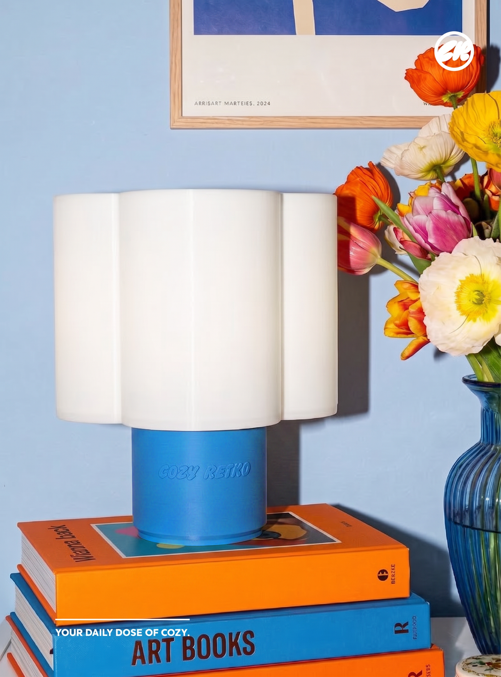 Cozy Retro Table Lamp - Blue