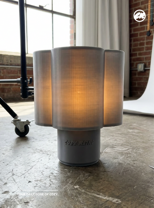 Cozy Retro Table Lamp - Translucent Grey