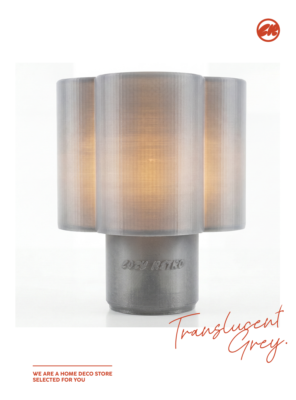 Cozy Retro Table Lamp - Translucent Grey